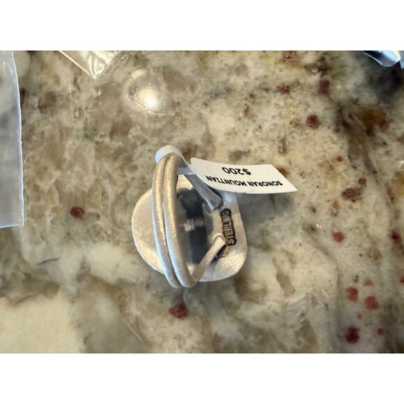 Artisan Sterling Silver Sonoran Mountain Turquoise Statement Ring Rope 8 gift - Picture 6 of 9